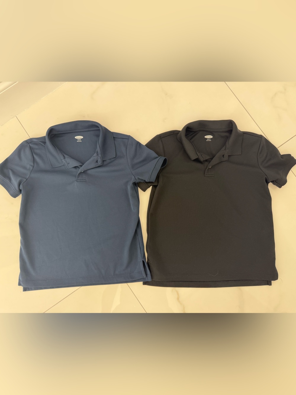 Old Navy Dry Fit Polo 2 Shirts Navy And Black Size 6-7